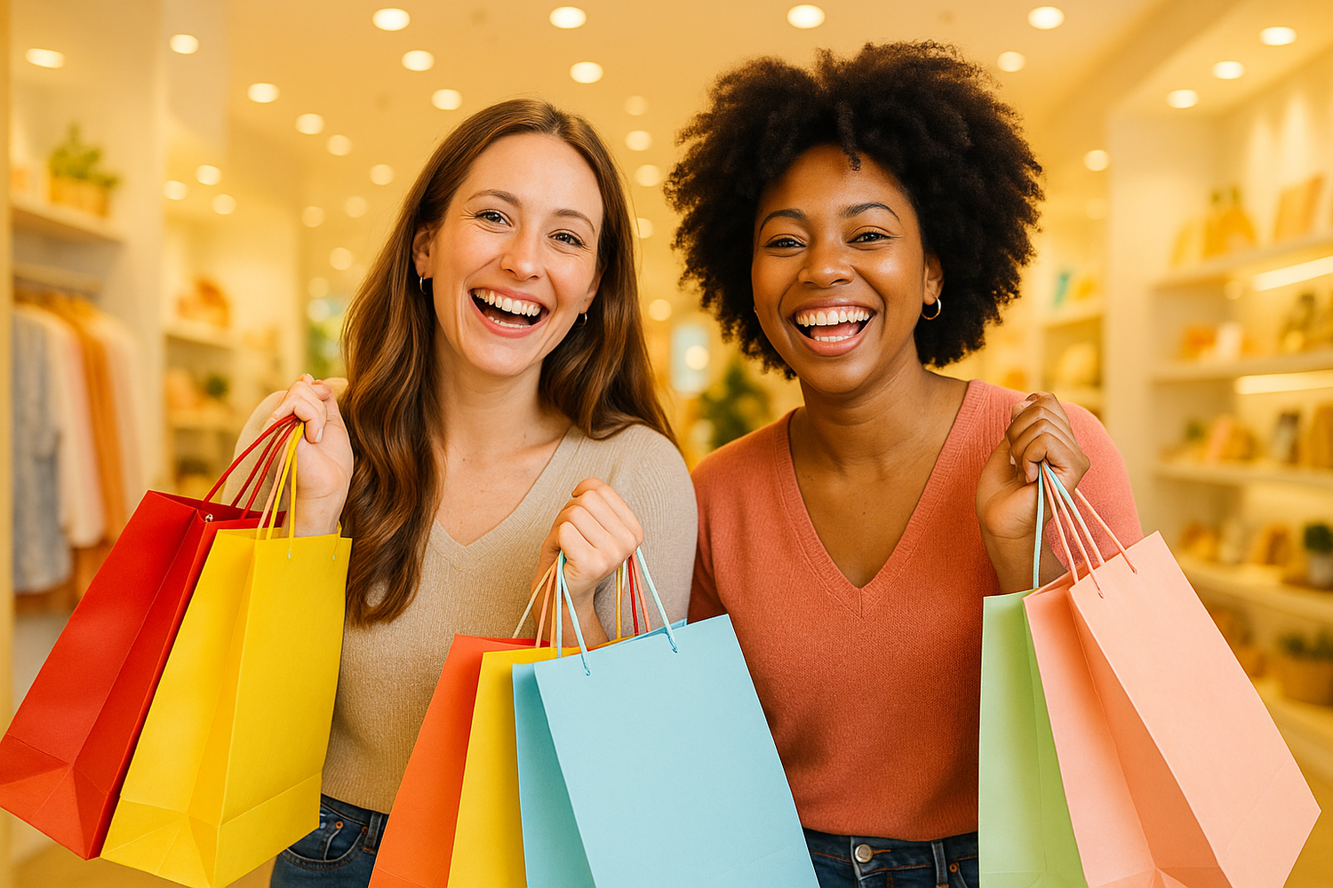 2 happy shoppers