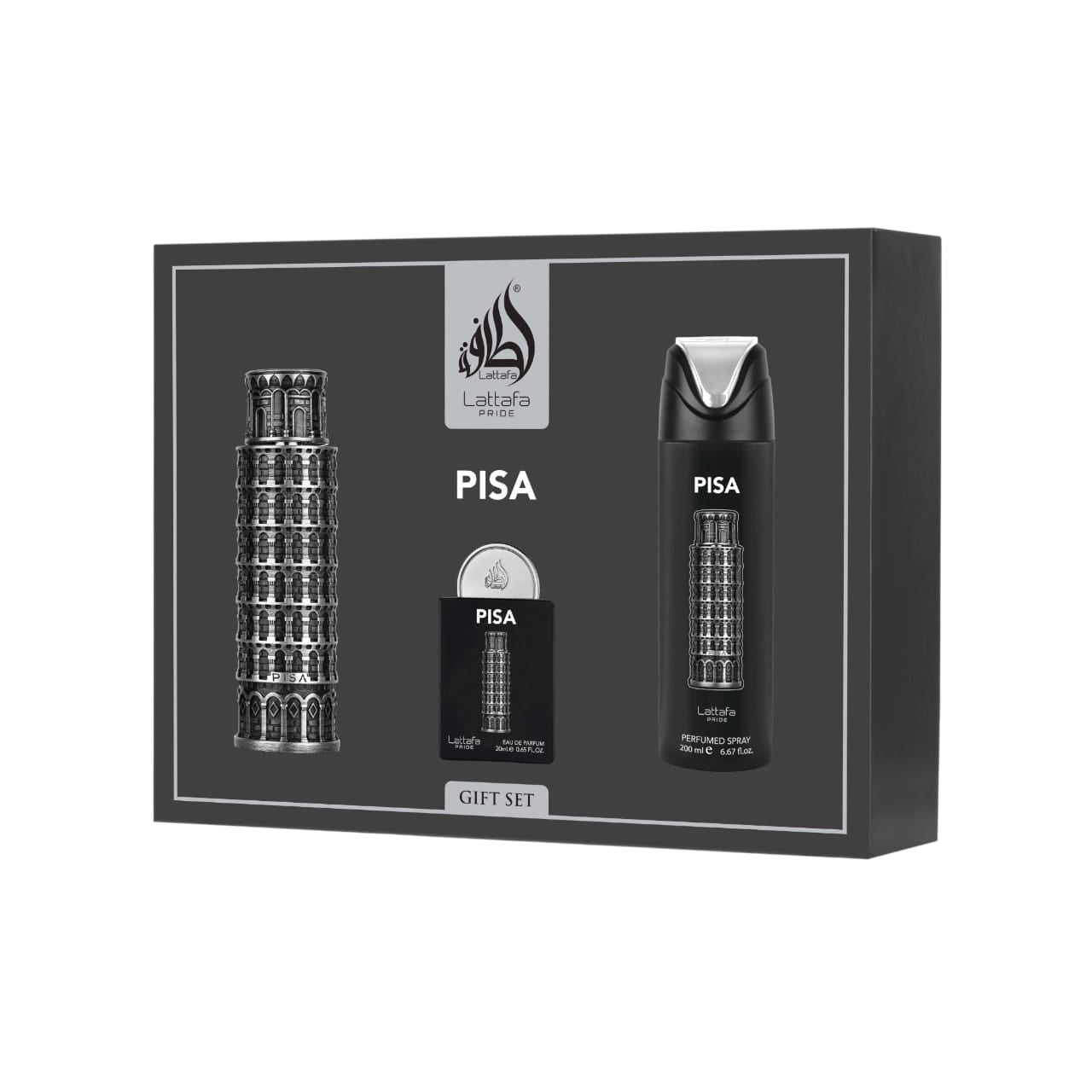 Pisa Gift Set of 3 by Lattafa Pride – Eau de Parfum (Men’s)