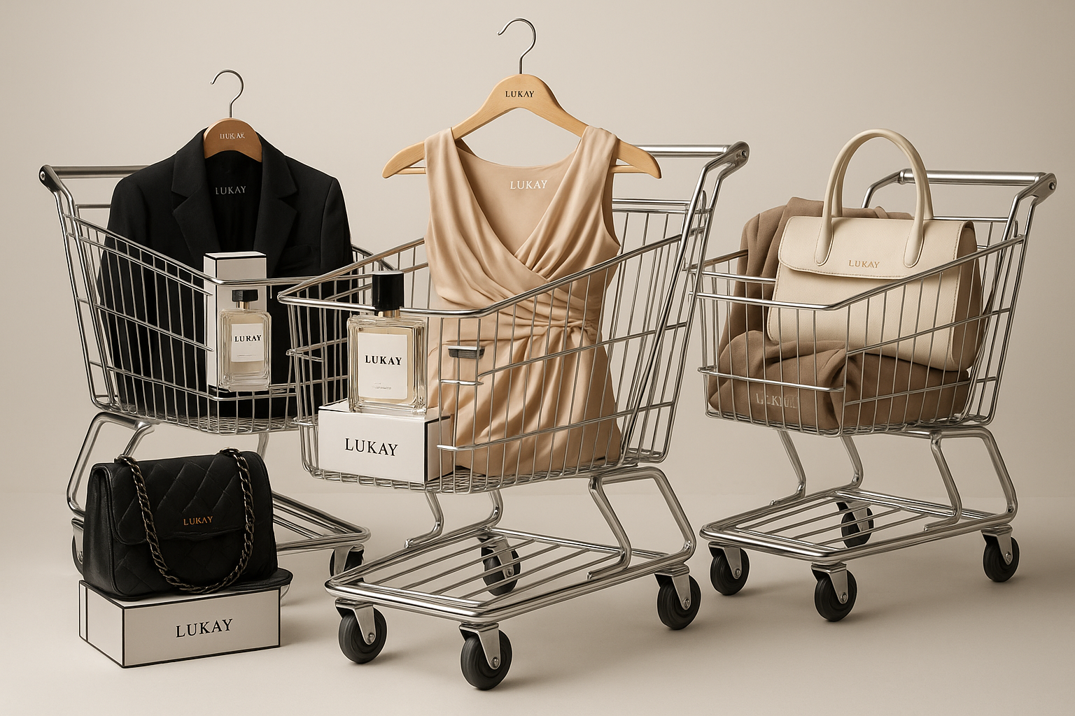 Online shopping clothes, perfumes and handbags. Show some shopping carts(everything branded LUKAY. Gimme your best.