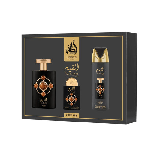 Al Qiam Gold Gift Set of 3 by Lattafa – Eau de Parfum (Unisex)