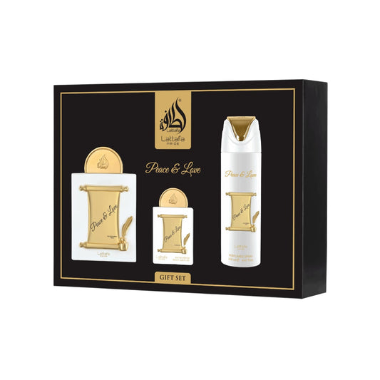 Peace & Love Gift Set of 3 by Lattafa – Eau de Parfum (Unisex)