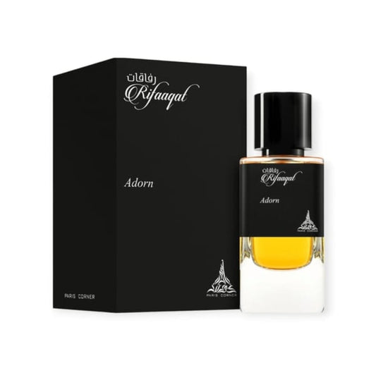 Rifaaqat Adorn 85ml by Paris Corner – Unisex Spicy Woody Perfume